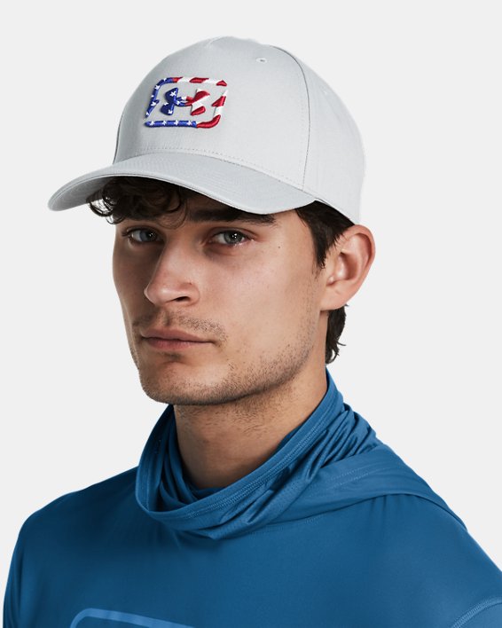 男士UA SportStyle Snapback運動帽 in Gray image number 2